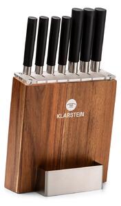 Klarstein Kitano, sada nožov s blokom, 8-dielna, 7 nožov, oceľ, luxusný drevený blok