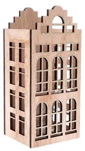 Svietnik - drevený domček 10x22,5x9 cm