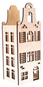 Svietnik - drevený domček 10x26x9 cm