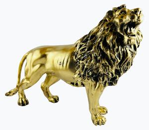 Socha lev v zlatej farbe