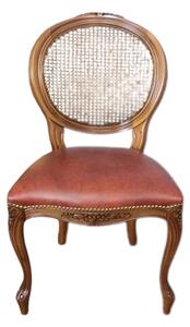 (2845) SEDIA GRIGLIA kožená zámocká stolička hnedá