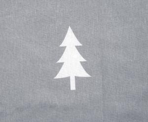 Sivé flanelové obliečky na jednolôžko Fovere X-mas Tree, 155 x 220 cm