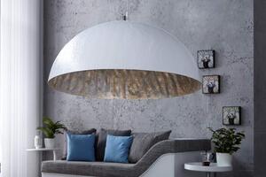 Bielo-strieborná závesná lampa Glow Ø 70 cm »