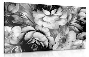 Obraz impresionistický svet kvetín v čiernobielom prevedení Varianta: 60x40
