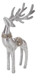 VIANOČNÁ SOŠKA DEER 23CM STRIEBORNÁ