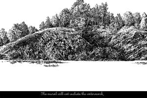 Fototapeta Ručne maľovaný les na skale Samolepící 250x250cm