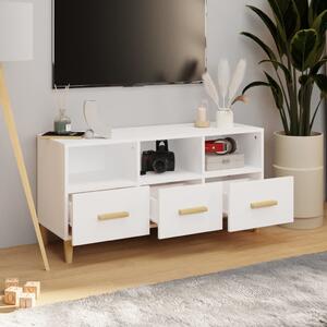 TV stolík biely 102x36x50 cm spracované drevo