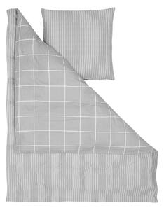 Sivé flanelové obliečky na jednolôžko Westwing Collection Noelle, 135 x 200 cm