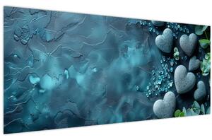 Obraz - Kamene tvaru srdca (120x50 cm)