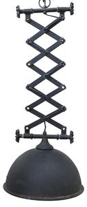 Industriálne čierne antik kovové závesné svetlo Fact ceiling - Ø32*55-72 cm - Chic Antique