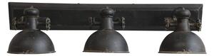 Industriálne čierne antik kovové nástenné svetlo Fact ceiling - 85*19*30cm / E14 - Chic Antique