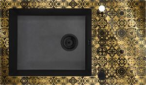 Deante Capella sklenený granitový drez 86x50 cm čierna ZSC_GG2C