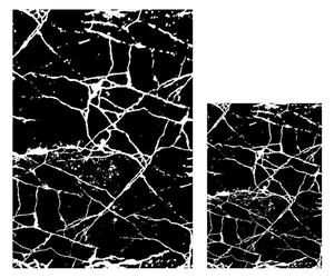 Biele/čierne kúpeľňové predložky v súprave 2 ks 60x100 cm Cracks – Mila Home