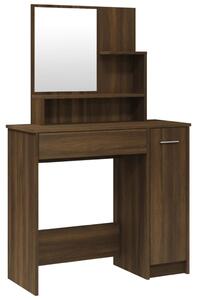 Toaletný stolík so zrkadlom hnedý dub 86,5x35x136 cm