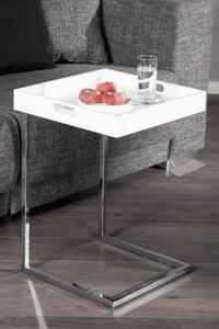 Biely konferenčný stolík s podnosom Ciano 40 x 40 cm »