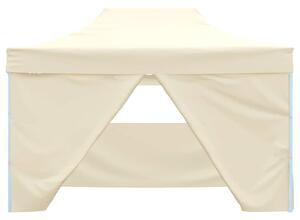 Profesionálny skladací párty stan+4 steny 3x4 m, oceľ, krémový