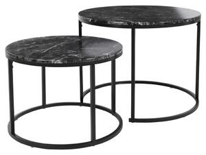 H&S Collection 2-dielna súprava bočných stolíkov čierna