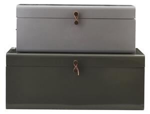 Kovový úložný box Green/Grey Väčší