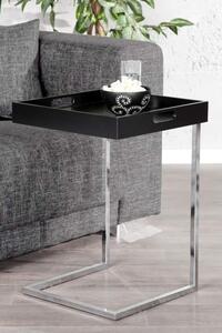 Čierny konferenčný stolík s podnosom Ciano 40 x 40 cm »
