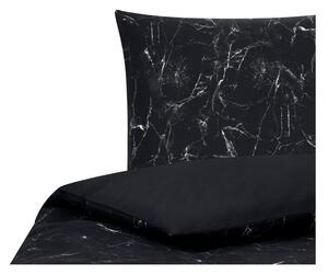 Čierne obliečky na jednolôžko z bavlneného perkálu Westwing Collection Malin, 135 x 200 cm