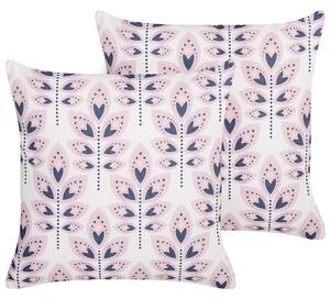 Sada 2 záhradných vankúšov béžová polyester 45 x 45 cm štvorcová vzor listov s motívom moderný dizajn dekoračný vankúš