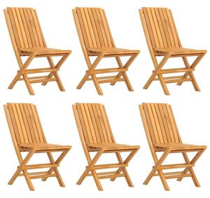 Skladacie záhradné stoličky 6 ks 47x47x89 tíkový masív