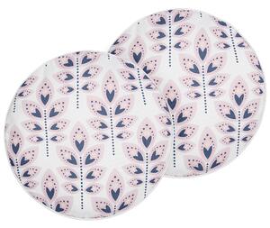 Sada 2 záhradných vankúšov béžová polyester ⌀ 40 cm okrúhla vzor listov s motívom moderný dizajn dekoračný vankúš