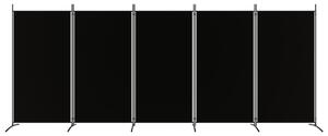 5-panelový paraván čierny 433x180 cm látkový