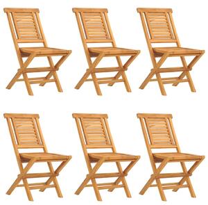Skladacie záhradné stoličky 6 ks 47x63x90 tíkový masív