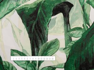 Biante Zamatový okrúhly obrus Tamara TMR-028 Veľké zelené listy Ø 50 cm