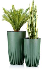 PLASTOVÝ KVETINÁČ STRIPPED ECO 42X25 CM ZELENÁ