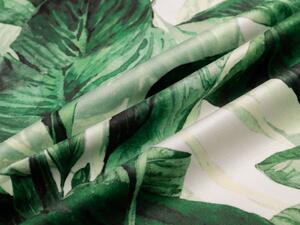 Zamatová látka Tamara TMR-028 Veľké zelené listy - šírka 140 cm