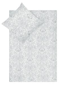 Sivo-biele obliečky na jednolôžko z bavlneného saténu Maison Majolie Grantham, 135 x 200 cm