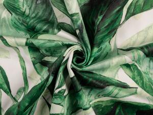 Biante Zamatový behúň na stôl Tamara TMR-028 Veľké zelené listy 20x120 cm