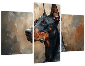 Obraz - Portrét Dobermana (90x60 cm)