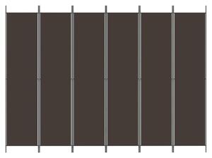 6-panelový paraván hnedá 300x220 cm látkový