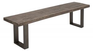 Sivá drevená lavica Iron Craft 40 x 170 cm »