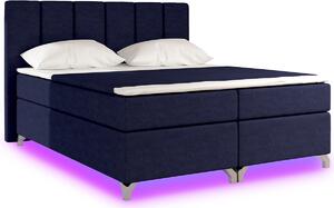 Čalúnená manželská posteľ s úložným priestorom Barino 180 - tmavomodrá