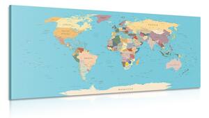 Obraz mapa sveta s názvami Varianta: 100x50