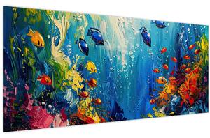Obraz - Maľba podmorského sveta (120x50 cm)