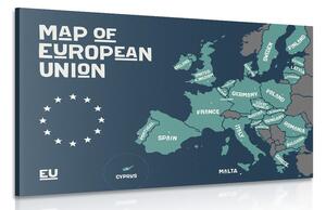 Obraz náučná mapa s názvami krajín európskej únie Varianta: 60x40