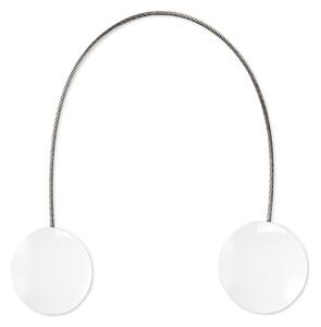 SADA 2KS DEKORAČNÁ SPONA NA ZÁVES WHITE S MAGNETOM 4 X 13 CM BIELA