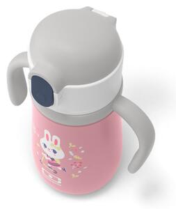 Ružová detská termoska Monbento Stram Bunny, 360 ml