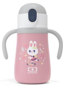 Ružová detská termoska Monbento Stram Bunny, 360 ml