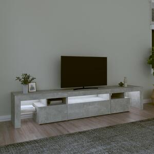 TV skrinka s LED svetlami betónová sivá 215 x 36,5 x 40 cm