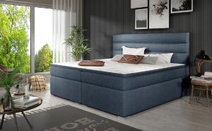 Čalúnená manželská posteľ s úložným priestorom Spezia 140 - modrá
