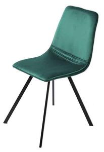 Smaragdovozelená zamatová stolička Amsterdam