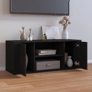 TV skrinka čierna 100x35x40 cm spracované drevo