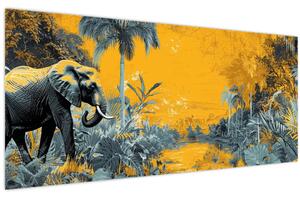 Obraz - Slon v prírode (120x50 cm)