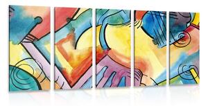 5-dielny obraz pestrofarebné abstraktné umenie Varianta: 100x50